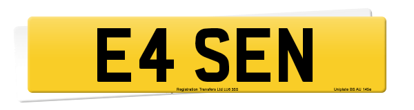 Registration number E4 SEN